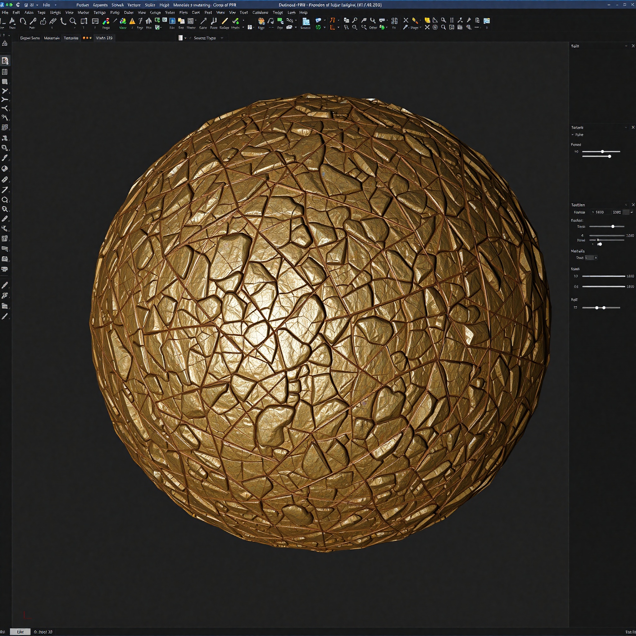 Demostración de capas de mapas de texturas PBR incluyendo albedo, rugosidad y normal en software profesional